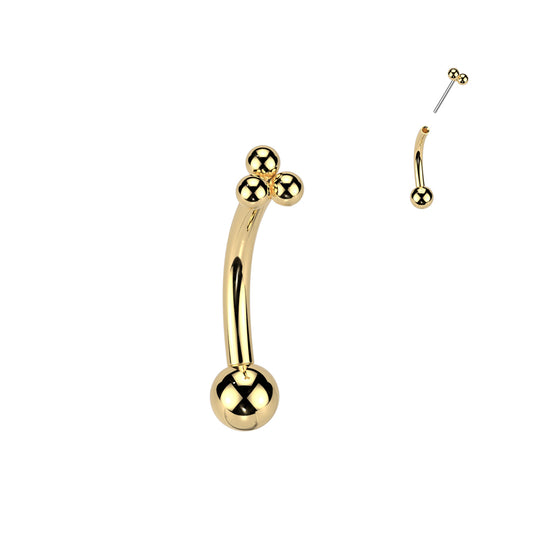 Trinity Curved Barbell Gold