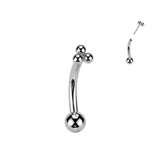 Trinity Curved Barbell Silver