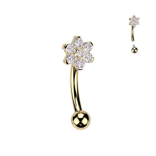 Frieda Curved Barbell Gold