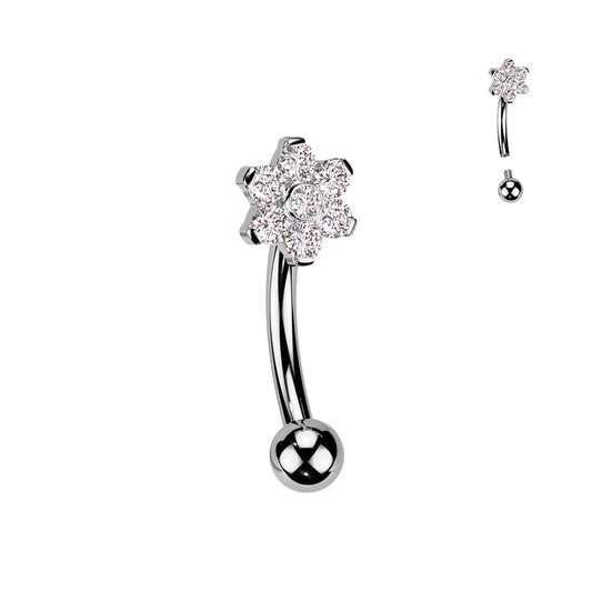 Frieda Curved Barbell Silver